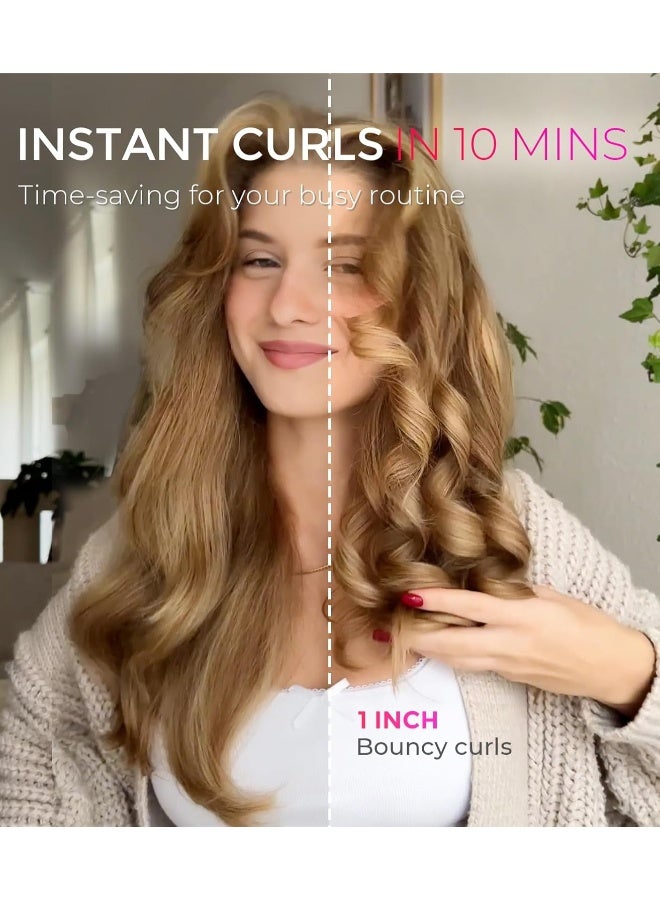 TYMO Automatic Rotating Curling Iron - CURLPRO Beach Waves Curling Wand, Portable Hair Curler, 500 Million Ionic, Dual Voltage & Lightweight for Travel, Ceramic Coating, 1 Inch, Metallic Gray - Image 3